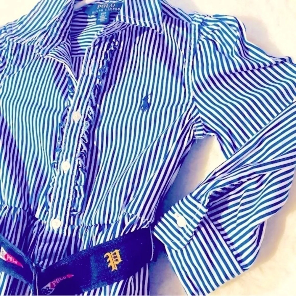 Polo Ralph Lauren Button down Shirt Dress with Belt Accent. Size 3T